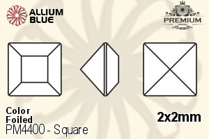 PREMIUM CRYSTAL Square Fancy Stone 2x2mm Peridot F