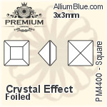PREMIUM Square Fancy Stone (PM4400) 4x4mm - Clear Crystal With Foiling