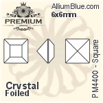PREMIUM Square Fancy Stone (PM4400) 6x6mm - Crystal Effect With Foiling