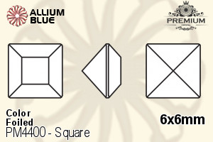 PREMIUM CRYSTAL Square Fancy Stone 6x6mm Light Sapphire F