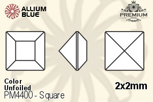 PREMIUM Square Fancy Stone (PM4400) 2x2mm - Color Unfoiled - Click Image to Close