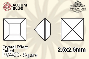 PREMIUM CRYSTAL Square Fancy Stone 2.5x2.5mm Crystal Aurore Boreale F