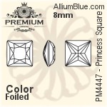 PREMIUM Princess Square Fancy Stone (PM4447) 8mm - Clear Crystal With Foiling