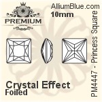 PREMIUM Princess Square Fancy Stone (PM4447) 12mm - Crystal Effect With Foiling