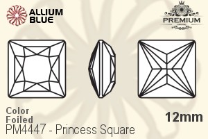 PREMIUM CRYSTAL Princess Square Fancy Stone 12mm Light Siam F
