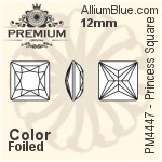 PREMIUM Princess Square Fancy Stone (PM4447) 8mm - Clear Crystal With Foiling