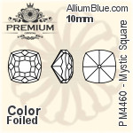 PREMIUM Mystic Square Fancy Stone (PM4460) 8mm - Clear Crystal With Foiling