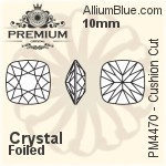 PREMIUM Cushion Cut Fancy Stone (PM4470) 12mm - Clear Crystal With Foiling