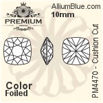 PREMIUM Cushion Cut Fancy Stone (PM4470) 12mm - Clear Crystal With Foiling