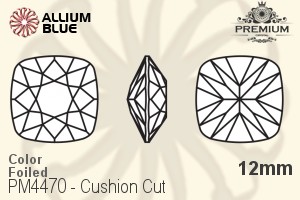 PREMIUM CRYSTAL Cushion Cut Fancy Stone 12mm Light Rose F
