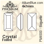 PREMIUM Baguette Fancy Stone (PM4500) 5x2.5mm - Clear Crystal With Foiling