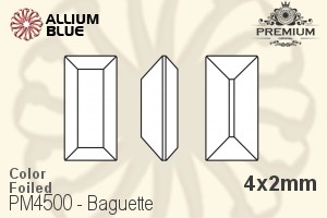 PREMIUM CRYSTAL Baguette Fancy Stone 4x2mm Rose F