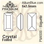 PREMIUM Baguette Fancy Stone (PM4500) 7x3mm - Clear Crystal With Foiling