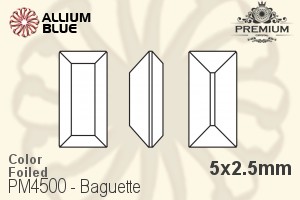 プレミアム Baguette ファンシーストーン (PM4500) 5x2.5mm - カラー 裏面フォイル - ウインドウを閉じる