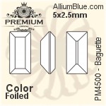 PREMIUM Baguette Fancy Stone (PM4500) 5x2.5mm - Color With Foiling