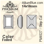 PREMIUM Step Cut Fancy Stone (PM4527) 8x6mm - Color With Foiling