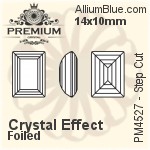 PREMIUM Step Cut Fancy Stone (PM4527) 8x6mm - Crystal Effect With Foiling