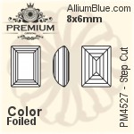PREMIUM Step Cut Fancy Stone (PM4527) 10x8mm - Clear Crystal With Foiling