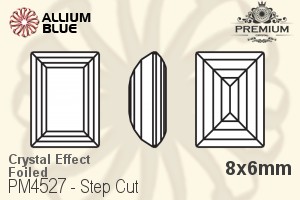 PREMIUM CRYSTAL Step Cut Fancy Stone 8x6mm Crystal Phantom Shine F