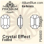 PREMIUM Octagon Fancy Stone (PM4600) 6x4mm - Crystal Effect With Foiling