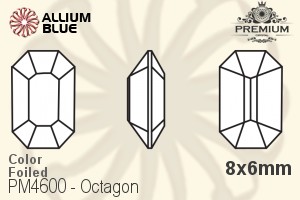 PREMIUM CRYSTAL Octagon Fancy Stone 8x6mm Light Sapphire F