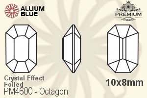 PREMIUM CRYSTAL Octagon Fancy Stone 10x8mm Crystal Phantom Shine F