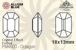 PREMIUM Octagon Fancy Stone (PM4600) 18x13mm - Crystal Effect With Foiling - 关闭视窗 >> 可点击图片