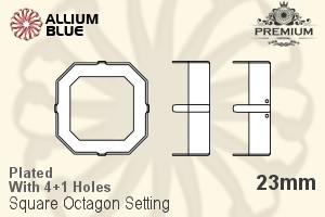 PREMIUM Square Octagon Setting (PM4675/S), With Sew-on Holes, 23mm, Plated Brass - Haga Click en la Imagen para Cerrar