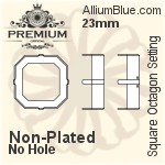 PREMIUM Square Octagon Setting (PM4675/S), With Sew-on Holes, 23mm, Plated Brass