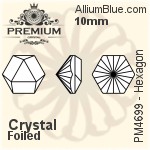 PREMIUM Kaleidoscope Hexagon Fancy Stone (PM4699) 10mm - Color With Foiling