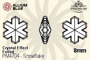 PREMIUM Snowflake Fancy Stone (PM4704) 8mm - Crystal Effect With Foiling