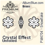 PREMIUM Snowflake Fancy Stone (PM4704) 8mm - Crystal Effect Unfoiled