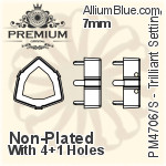 PREMIUM Trilliant Setting (PM4706/S), With Sew-on Holes, 12mm, Unplated Brass