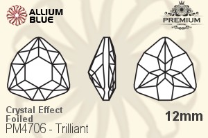 PREMIUM CRYSTAL Trilliant Fancy Stone 12mm Crystal Metallic Silver F