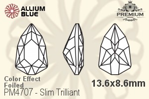 PREMIUM Slim Trilliant Fancy Stone (PM4707) 13.6x8.6mm - Color Effect With Foiling - 關閉視窗 >> 可點擊圖片