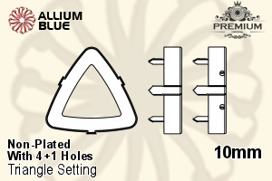 PREMIUM Triangle Setting (PM4727/S), With Sew-on Holes, 10mm, Unplated Brass
