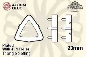 PREMIUM Triangle Setting (PM4727/S), With Sew-on Holes, 23mm, Plated Brass - 關閉視窗 >> 可點擊圖片