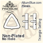 PREMIUM Triangle 石座, (PM4727/S), 縫い穴付き, 23mm, メッキあり 真鍮