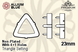 PREMIUM Triangle Setting (PM4727/S), With Sew-on Holes, 23mm, Unplated Brass - 關閉視窗 >> 可點擊圖片