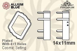 PREMIUM Cosmic 石座, (PM4739/S), 縫い穴付き, 14x11mm, メッキあり 真鍮