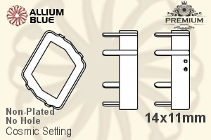 PREMIUM Cosmic 石座, (PM4739/S), 縫い穴なし, 14x11mm, メッキなし 真鍮 - ウインドウを閉じる