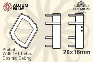 PREMIUM Cosmic 石座, (PM4739/S), 縫い穴付き, 20x16mm, メッキあり 真鍮