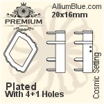 PREMIUM Cosmic 石座, (PM4739/S), 縫い穴付き, 14x11mm, メッキなし 真鍮