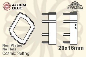 PREMIUM Cosmic 石座, (PM4739/S), 縫い穴なし, 20x16mm, メッキなし 真鍮