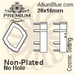 PREMIUM Cosmic Setting (PM4739/S), No Hole, 20x16mm, Unplated Brass