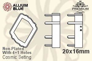PREMIUM Cosmic Setting (PM4739/S), With Sew-on Holes, 20x16mm, Unplated Brass - Click Image to Close
