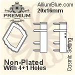 PREMIUM Cosmic Setting (PM4739/S), With Sew-on Holes, 20x16mm, Plated Brass