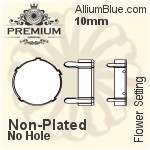 PREMIUM Flower Setting (PM4744/S), With Sew-on Holes, 10mm, Unplated Brass