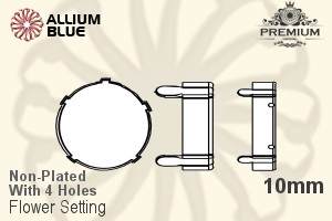 PREMIUM Flower Setting (PM4744/S), With Sew-on Holes, 10mm, Unplated Brass - Haga Click en la Imagen para Cerrar