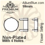 PREMIUM Square Octagon 石座, (PM4675/S), 縫い穴なし, 23mm, メッキなし 真鍮